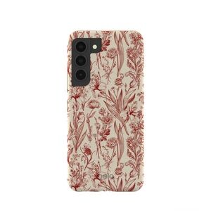 PELA Non-toxic Plant-based Floral Red Phone Case Galaxy S22